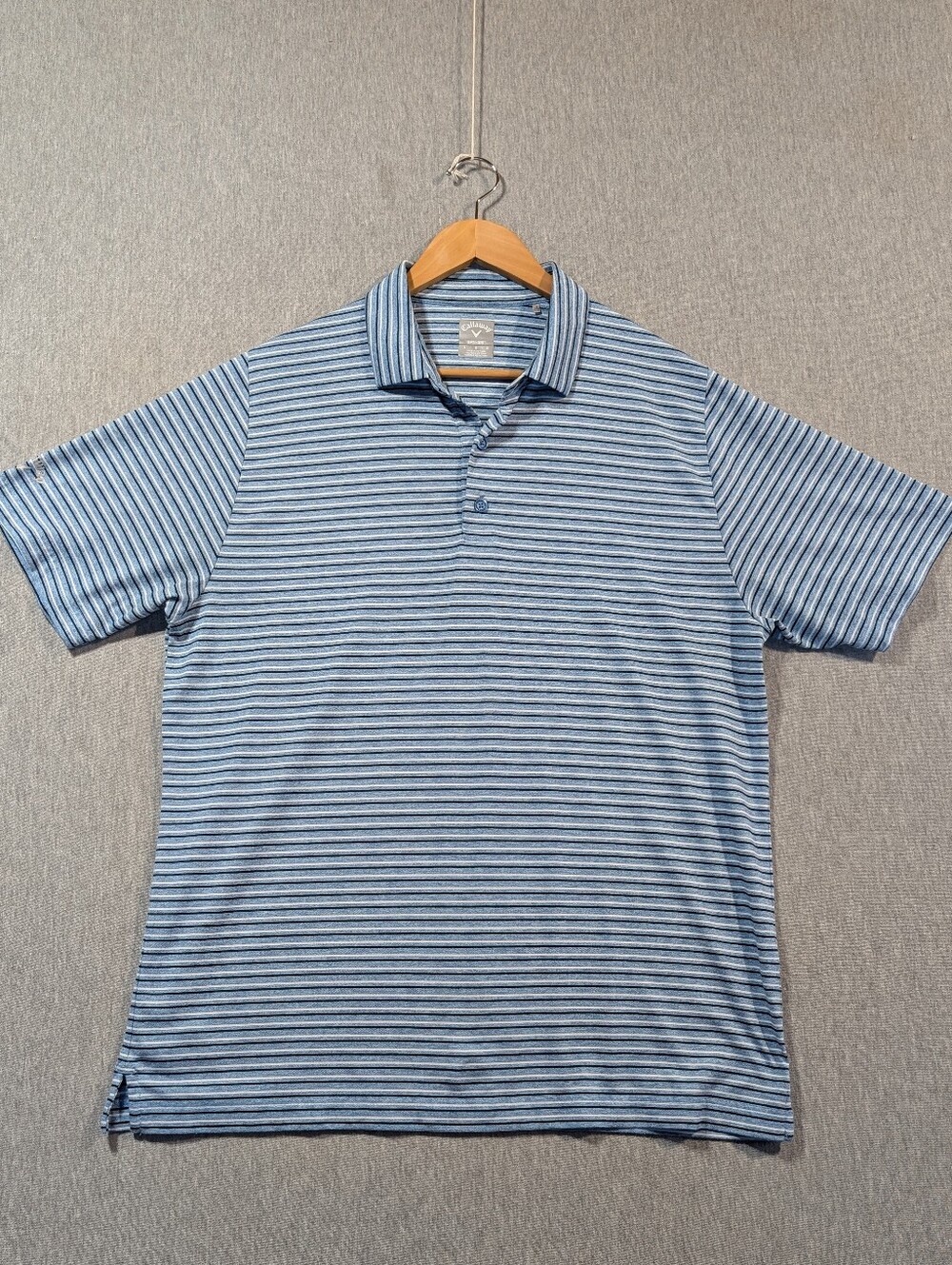 Callaway Opti-Dri Golf Polo Shirt Blue Striped Swing Tech